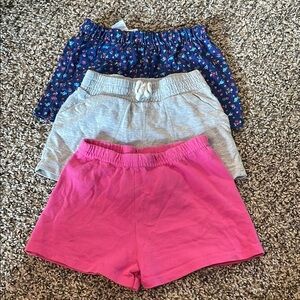 Kids Floral, Gray, and Pink Shorts Bundle Trio